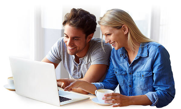 A couple checking their security system